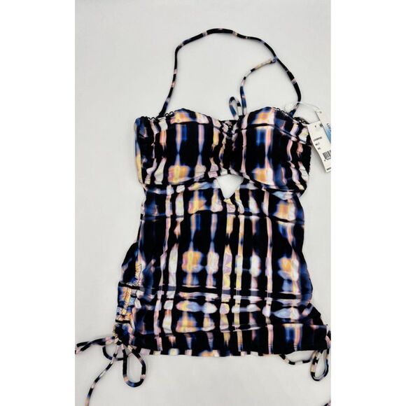 Lucky Brand Dye Print Sweetheart Neckline Strappy Tankini Top Multicolor Size XS